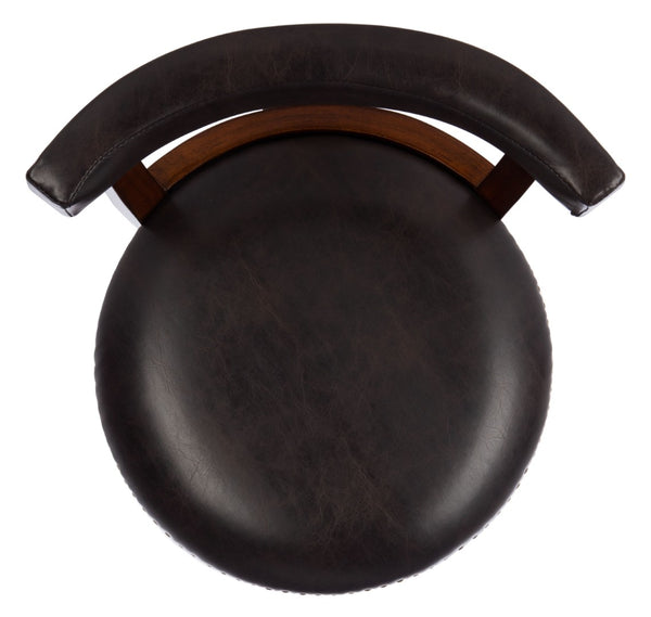 Safavieh Luigi Barstool – Elegant British Pub-Inspired Design With Brown Pu Leather & Walnut Frame For Comfort BST7001A