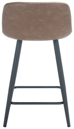 Safavieh Asena Counter Stool - Mid-Century Modern Design With Vegan Leather Seat For Stylish Kitchen Seating Saddle / Black BST7500B