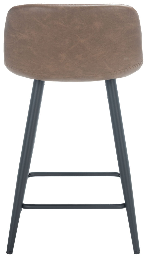Safavieh Asena Counter Stool - Mid-Century Modern Design With Vegan Leather Seat For Stylish Kitchen Seating Saddle / Black BST7500B