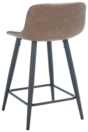 Safavieh Asena Counter Stool - Mid-Century Modern Design With Vegan Leather Seat For Stylish Kitchen Seating Saddle / Black BST7500B