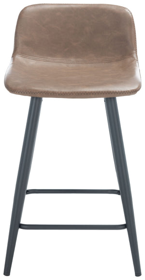 Safavieh Asena Counter Stool - Mid-Century Modern Design With Vegan Leather Seat For Stylish Kitchen Seating Saddle / Black BST7500B