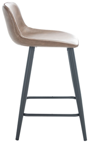 Safavieh Asena Counter Stool - Mid-Century Modern Design With Vegan Leather Seat For Stylish Kitchen Seating Saddle / Black BST7500B