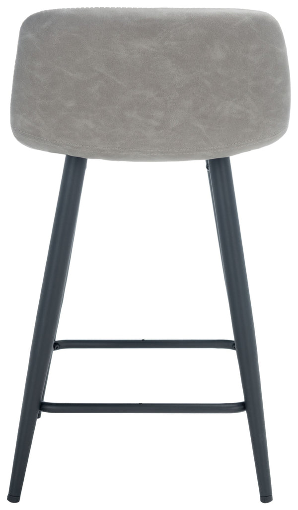 Safavieh Asena Counter Stool - Mid-Century Modern Design With Vegan Leather Seat For Stylish Kitchen Seating Grey / Black BST7500C