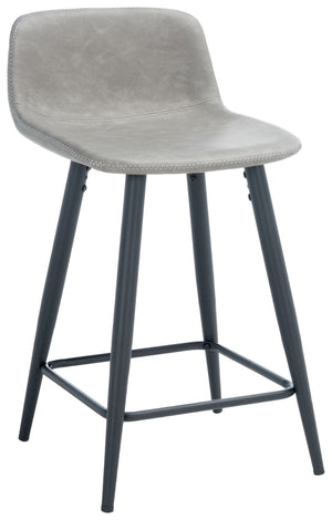 Safavieh Asena Counter Stool - Mid-Century Modern Design With Vegan Leather Seat For Stylish Kitchen Seating Grey / Black BST7500C