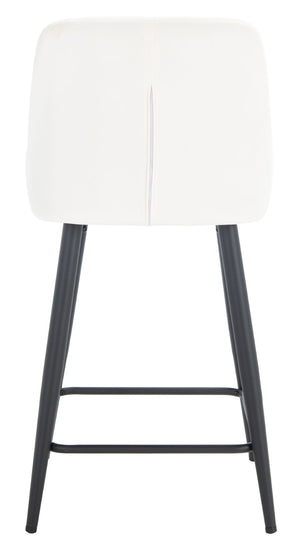Safavieh Helga Counter Stool - Mid-Century Modern Velvet Elegance With Sculptural Design For Stylish Seating Ivory / Black BST7501A