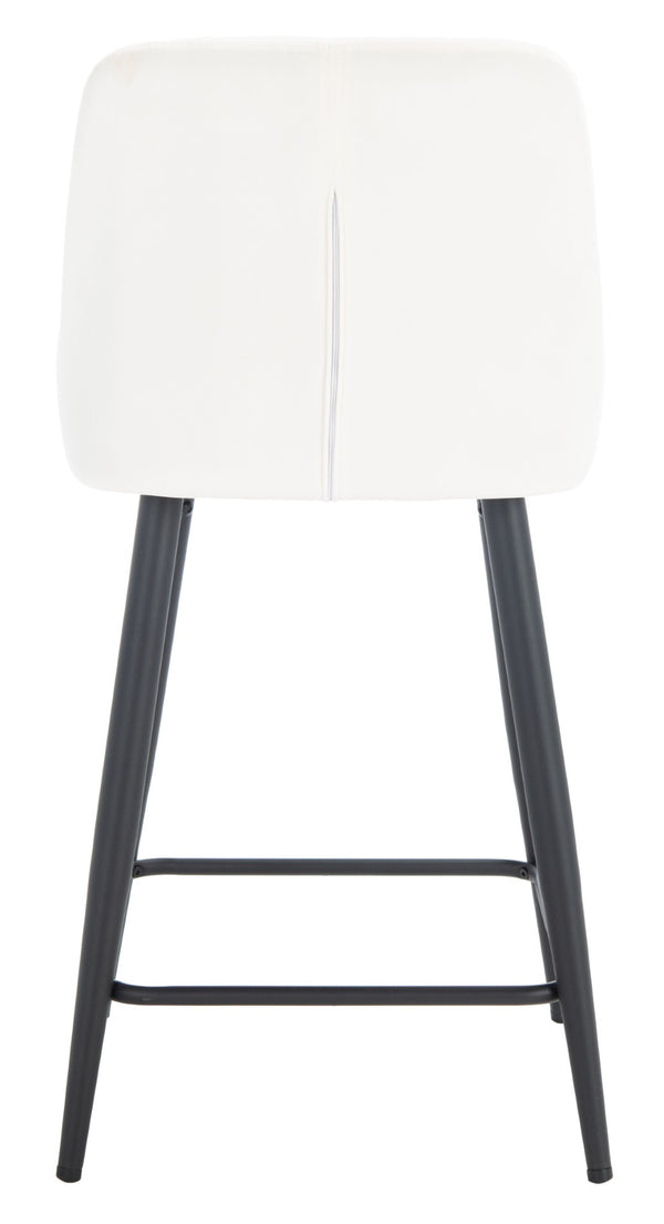 Safavieh Helga Counter Stool - Mid-Century Modern Velvet Elegance With Sculptural Design For Stylish Seating Ivory / Black BST7501A