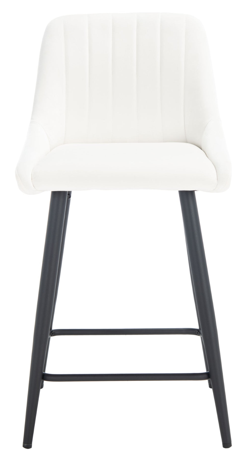 Safavieh Helga Counter Stool - Mid-Century Modern Velvet Elegance With Sculptural Design For Stylish Seating Ivory / Black BST7501A