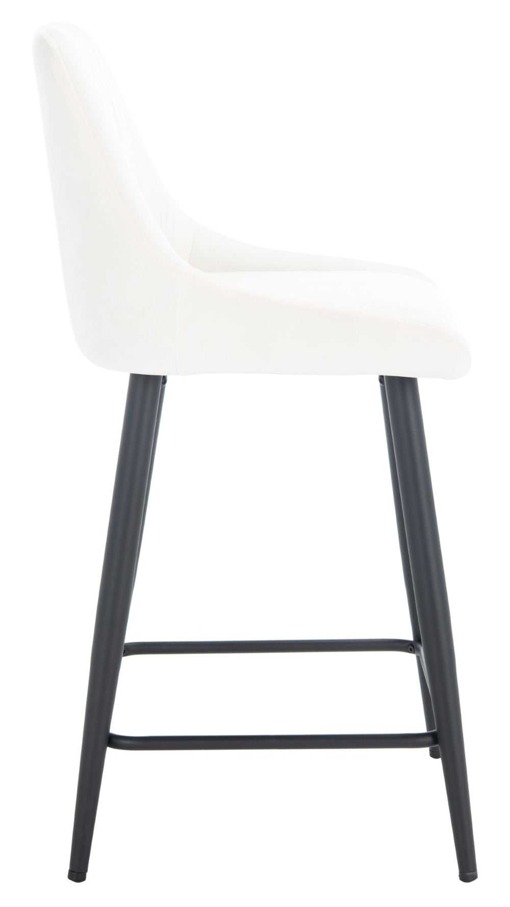 Safavieh Helga Counter Stool - Mid-Century Modern Velvet Elegance With Sculptural Design For Stylish Seating Ivory / Black BST7501A