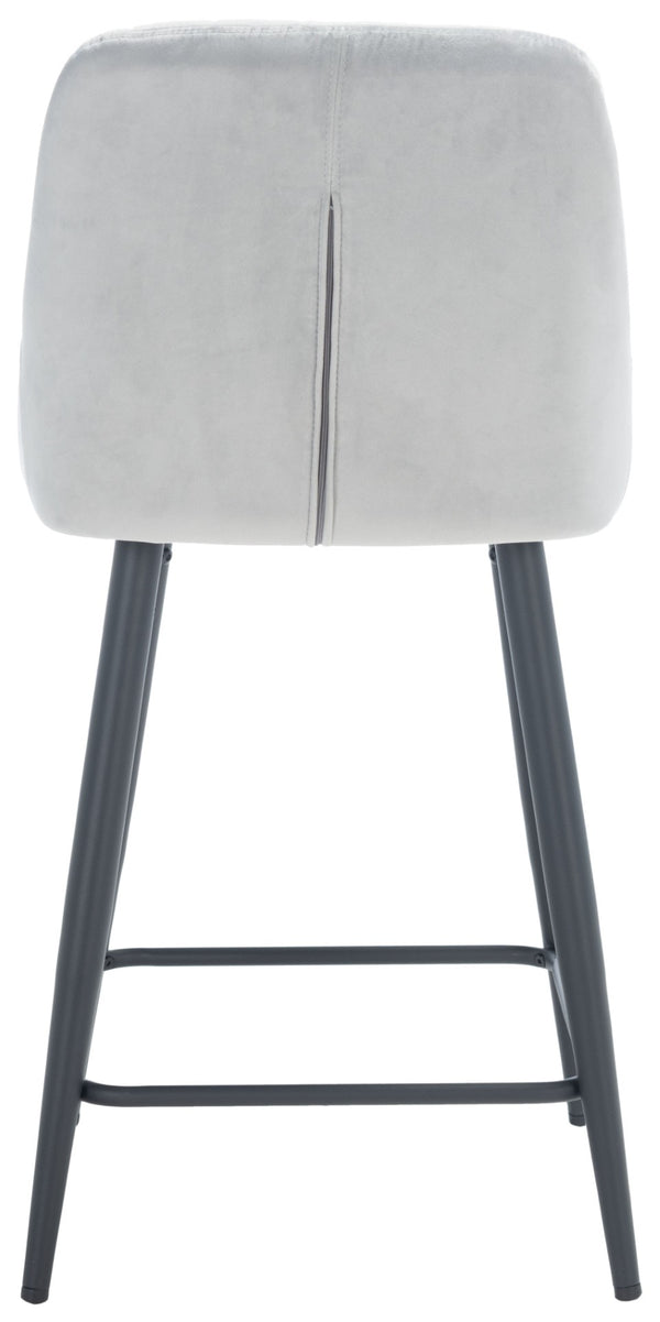 Safavieh Helga Counter Stool - Mid-Century Modern Velvet Elegance With Sculptural Design For Stylish Seating Light Grey / Black BST7501B