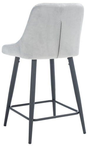 Safavieh Helga Counter Stool - Mid-Century Modern Velvet Elegance With Sculptural Design For Stylish Seating Light Grey / Black BST7501B