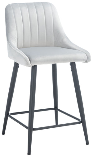 Safavieh Helga Counter Stool - Mid-Century Modern Velvet Elegance With Sculptural Design For Stylish Seating Light Grey / Black BST7501B