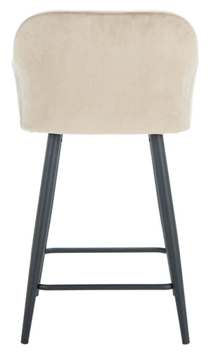 Safavieh Cataleya Counter Stool - Plush Velvet Elegance With Angled Legs For Stylish Kitchen Seating Taupe / Black BST7503A