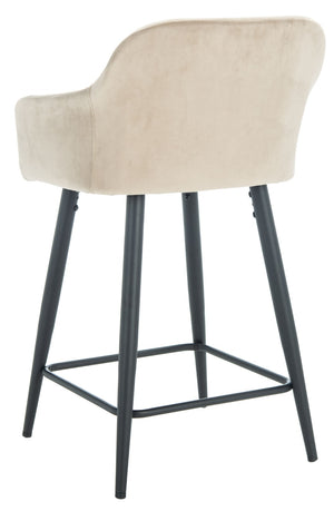 Safavieh Cataleya Counter Stool - Plush Velvet Elegance With Angled Legs For Stylish Kitchen Seating Taupe / Black BST7503A