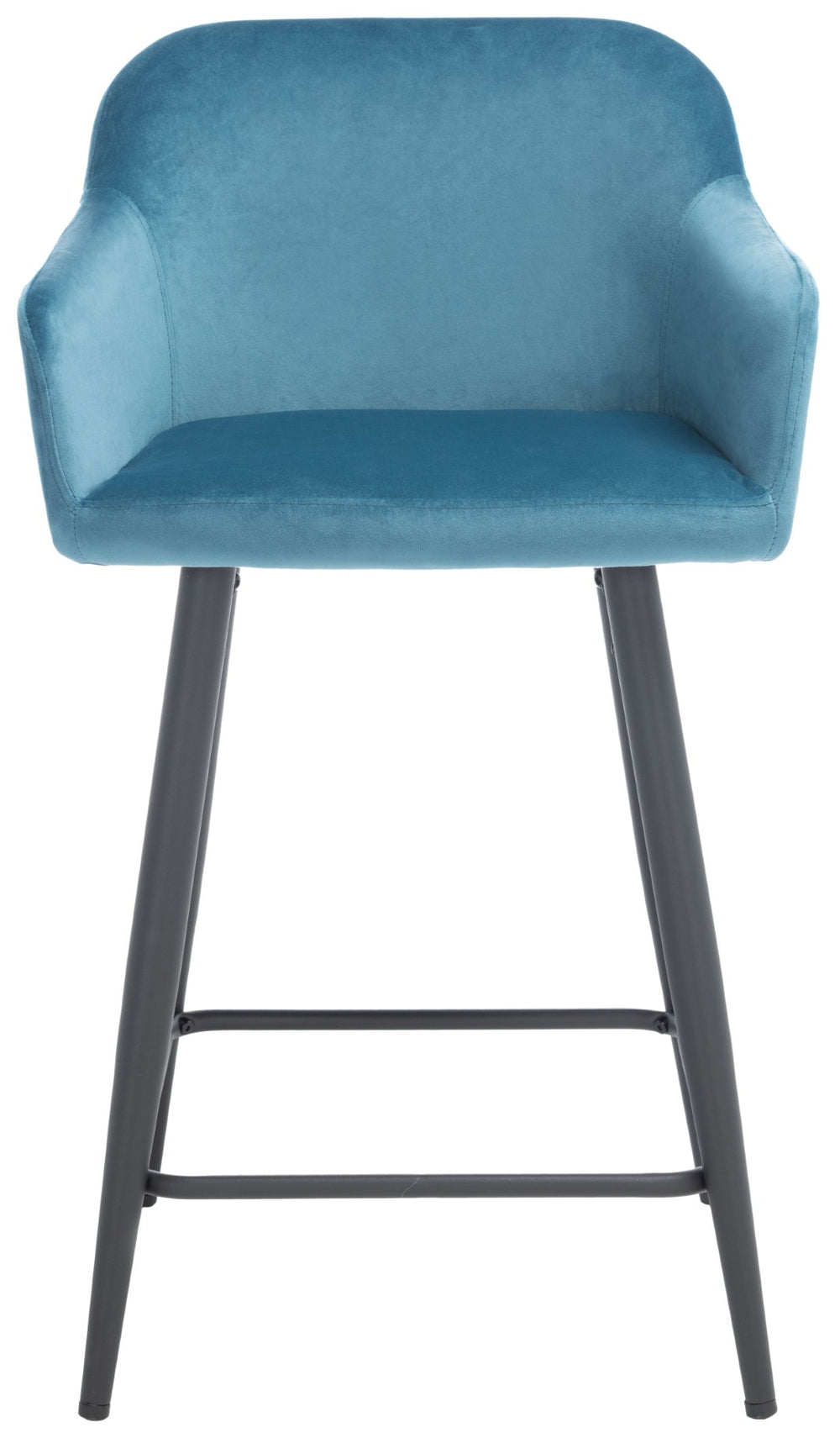 Safavieh Cataleya Counter Stool - Plush Velvet Elegance With Angled Legs For Stylish Kitchen Seating Denim Blue / Black BST7503B