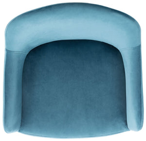 Safavieh Cataleya Counter Stool - Plush Velvet Elegance With Angled Legs For Stylish Kitchen Seating Denim Blue / Black BST7503B