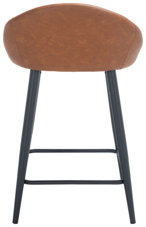 Safavieh Anson Counter Stool - Modern Minimalist Design With Luxurious Vegan Leather And Durable Supportive Frame Cigar / Black BST7504A