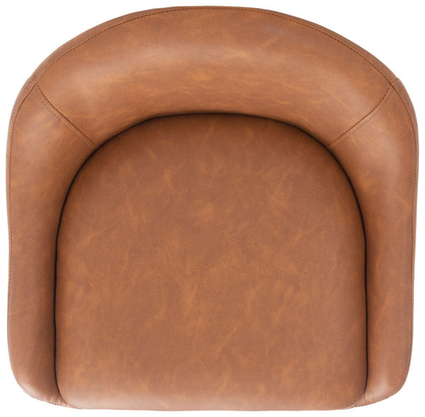 Safavieh Anson Counter Stool - Modern Minimalist Design With Luxurious Vegan Leather And Durable Supportive Frame Cigar / Black BST7504A