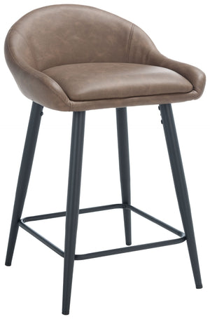 Safavieh Anson Counter Stool - Modern Minimalist Design With Luxurious Vegan Leather And Durable Supportive Frame Saddle / Black BST7504B