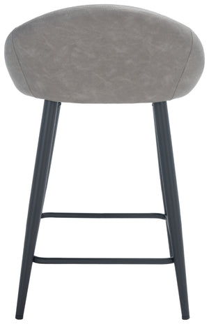 Safavieh Anson Counter Stool - Modern Minimalist Design With Luxurious Vegan Leather And Durable Supportive Frame Grey / Black BST7504C