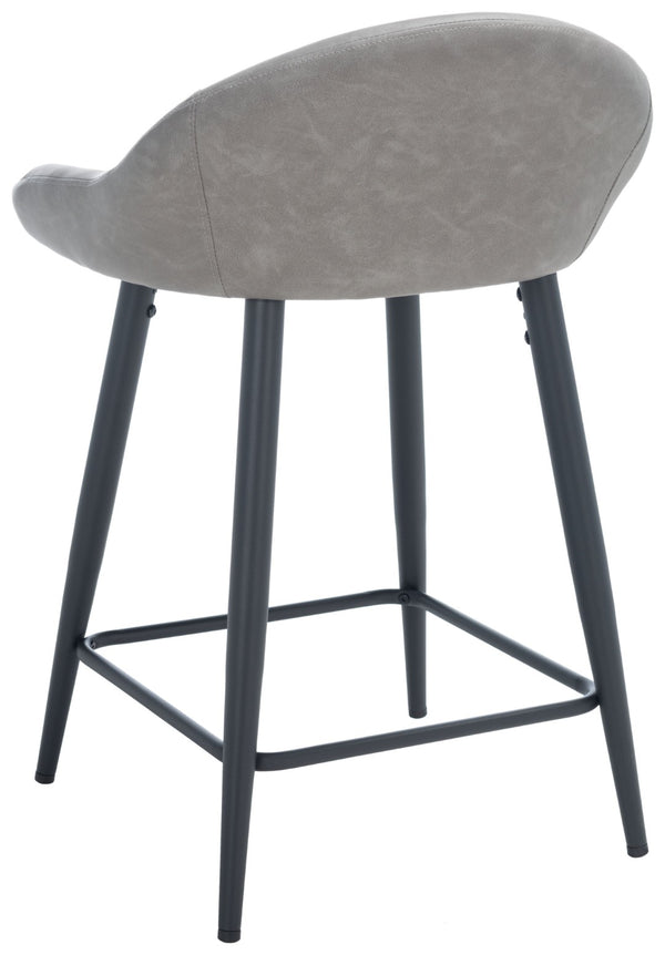 Safavieh Anson Counter Stool - Modern Minimalist Design With Luxurious Vegan Leather And Durable Supportive Frame Grey / Black BST7504C