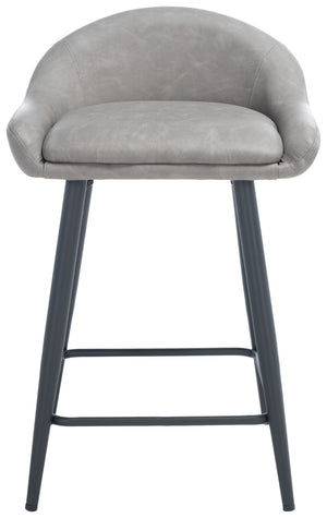 Safavieh Anson Counter Stool - Modern Minimalist Design With Luxurious Vegan Leather And Durable Supportive Frame Grey / Black BST7504C