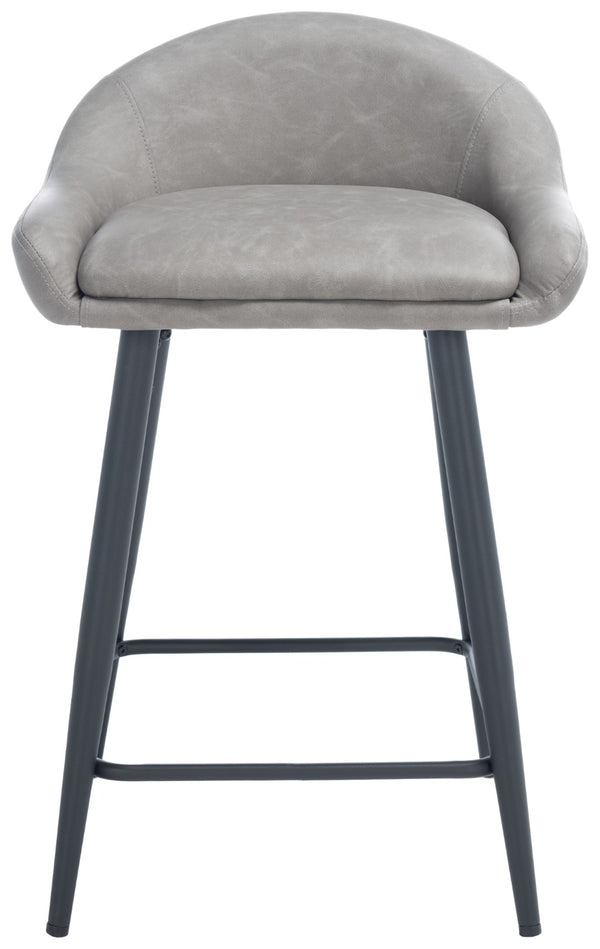 Safavieh Anson Counter Stool - Modern Minimalist Design With Luxurious Vegan Leather And Durable Supportive Frame Grey / Black BST7504C