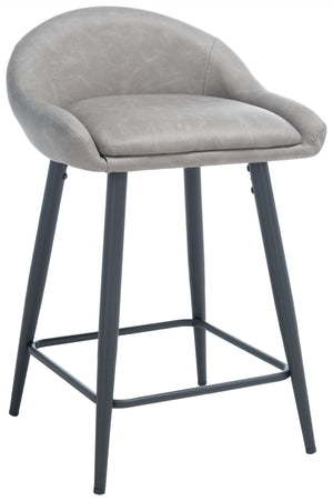 Safavieh Anson Counter Stool - Modern Minimalist Design With Luxurious Vegan Leather And Durable Supportive Frame Grey / Black BST7504C