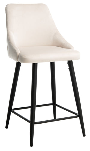 Safavieh Kelsey Counter Stool - Modern Glam Velvet Upholstered Seat With Open-Leg Design For Stylish Comfort Beige / Black BST7505A