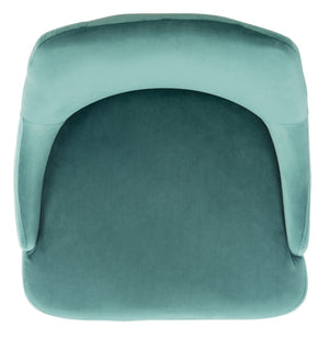 Safavieh Kelsey Counter Stool - Modern Glam Velvet Upholstered Seat With Open-Leg Design For Stylish Comfort Seafoam / Black BST7505B
