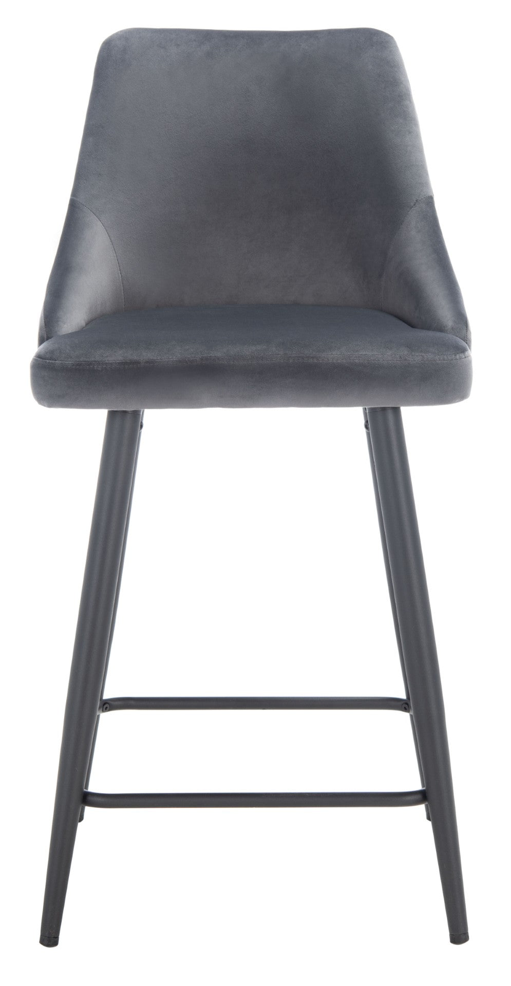 Safavieh Kelsey Counter Stool - Modern Glam Velvet Upholstered Seat With Open-Leg Design For Stylish Comfort Shale / Black BST7505C