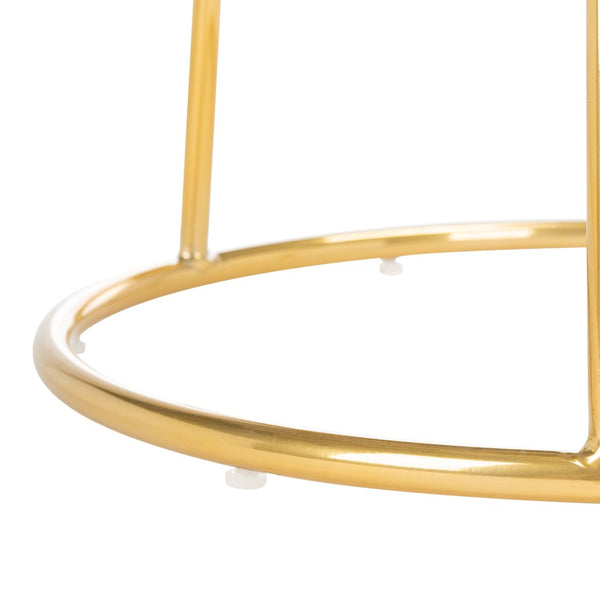 Safavieh Kellie Round Counter Stool – Luxurious Velvet Upholstered Seat With Elegant Open Frame For Modern Spaces Seafoam / Gold BST7507C