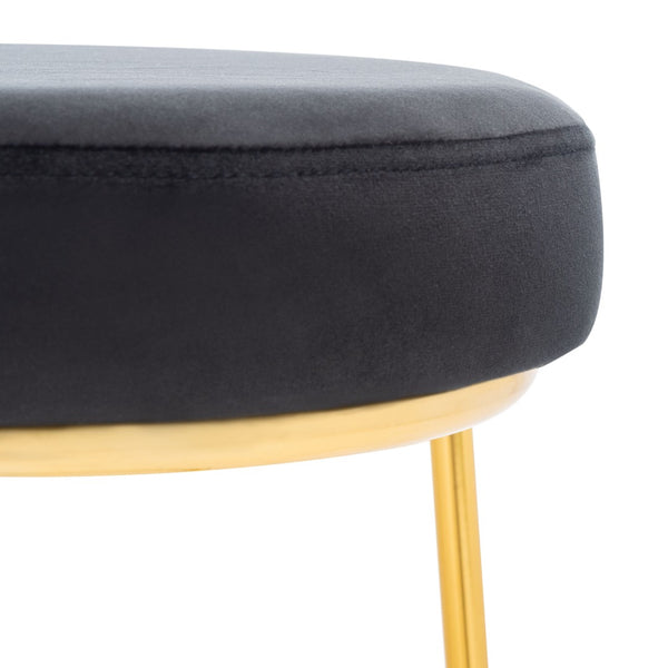 Safavieh Kellie Round Counter Stool – Luxurious Velvet Upholstered Seat With Elegant Open Frame For Modern Spaces Black / Gold BST7507E