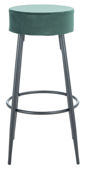 Safavieh Bohden Round Counter Stool – Luxurious Velvet Seat With Sleek Angled Legs For Modern Kitchen Style Malachite Green / Black BST7508C