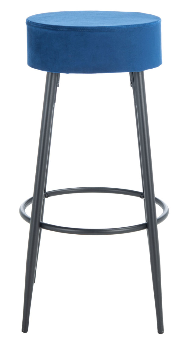 Safavieh Bohden Round Counter Stool – Luxurious Velvet Seat With Sleek Angled Legs For Modern Kitchen Style Navy / Black BST7508D