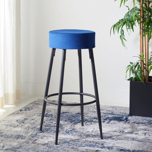 Safavieh Bohden Round Counter Stool – Luxurious Velvet Seat With Sleek Angled Legs For Modern Kitchen Style Navy / Black BST7508D