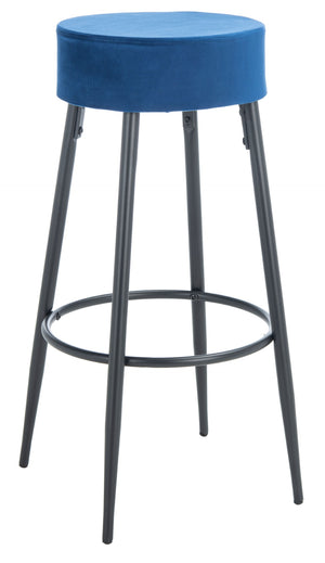Safavieh Bohden Round Counter Stool – Luxurious Velvet Seat With Sleek Angled Legs For Modern Kitchen Style Navy / Black BST7508D