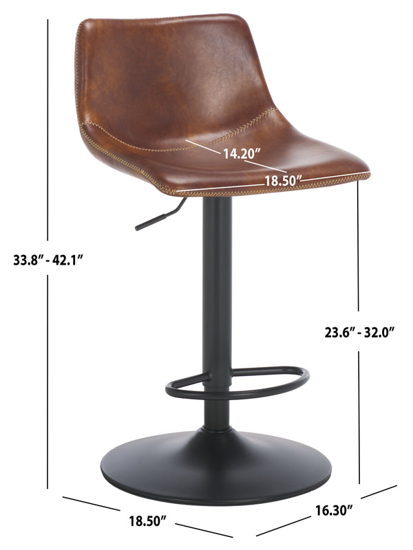 Safavieh Aelin Adjustable Bar Stool Brown / Black BST7510A