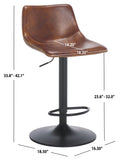 Safavieh Aelin Adjustable Bar Stool Brown / Black BST7510A