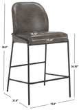 Safavieh Ivey Counter Stool Grey / Black 19.8" x 21.8" x 38"