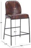 Safavieh Ivey Counter Stool Dark Brown / Black 19.8" x 21.8" x 38"