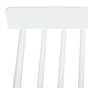 Safavieh BEAUFORT Bar Stool Set of Two - Elegant Solid Rubberwood with Open Spindle Back for Modern Comfort White BST8500A-SET2