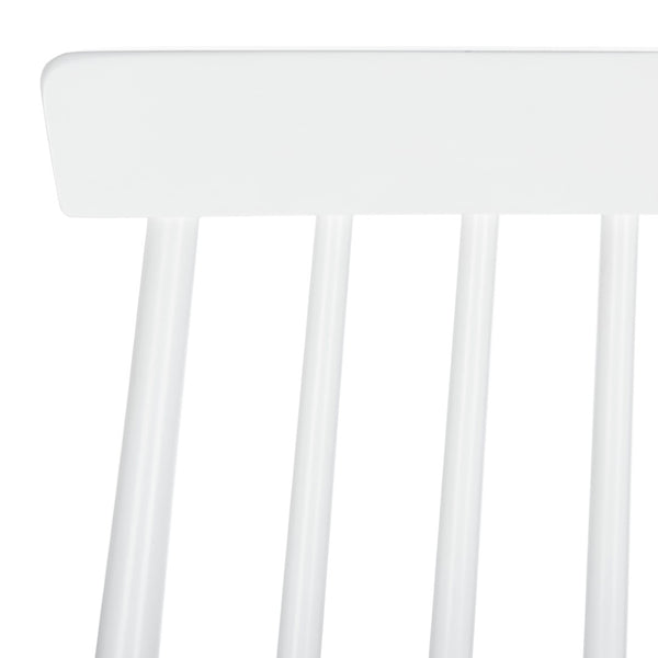 Safavieh BEAUFORT Bar Stool Set of Two - Elegant Solid Rubberwood with Open Spindle Back for Modern Comfort White BST8500A-SET2