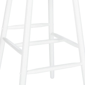 Safavieh BEAUFORT Bar Stool Set of Two - Elegant Solid Rubberwood with Open Spindle Back for Modern Comfort White BST8500A-SET2