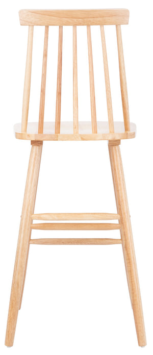 Safavieh BEAUFORT Bar Stool Set of Two - Elegant Solid Rubberwood with Open Spindle Back for Modern Comfort Natural BST8500C-SET2