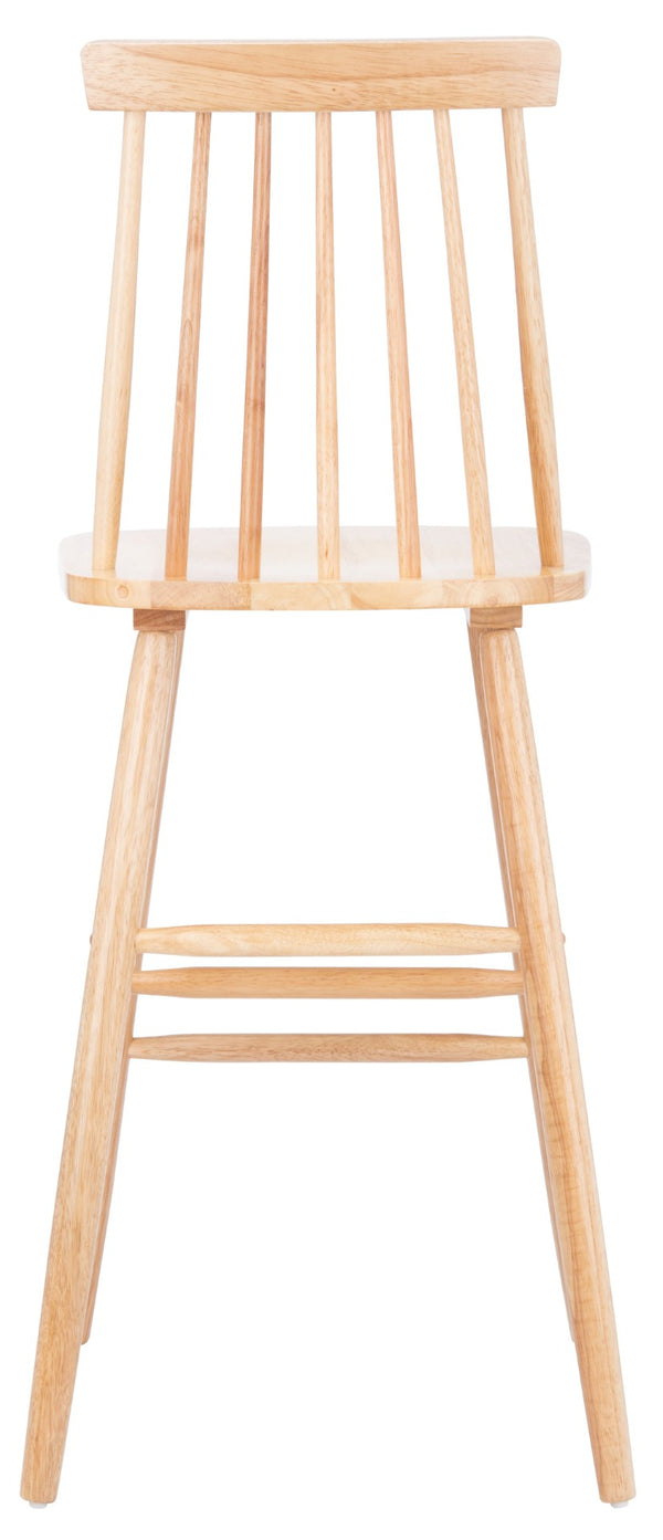 Safavieh BEAUFORT Bar Stool Set of Two - Elegant Solid Rubberwood with Open Spindle Back for Modern Comfort Natural BST8500C-SET2