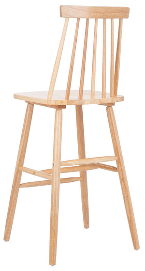 Safavieh BEAUFORT Bar Stool Set of Two - Elegant Solid Rubberwood with Open Spindle Back for Modern Comfort Natural BST8500C-SET2