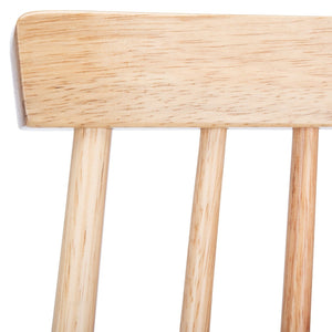 Safavieh BEAUFORT Bar Stool Set of Two - Elegant Solid Rubberwood with Open Spindle Back for Modern Comfort Natural BST8500C-SET2