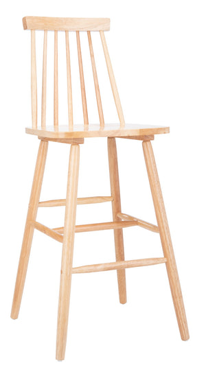 Safavieh BEAUFORT Bar Stool Set of Two - Elegant Solid Rubberwood with Open Spindle Back for Modern Comfort Natural BST8500C-SET2