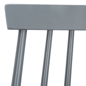 Safavieh BEAUFORT Bar Stool Set of Two - Elegant Solid Rubberwood with Open Spindle Back for Modern Comfort Grey BST8500D-SET2