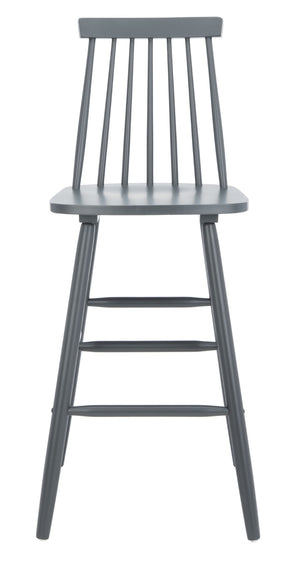 Safavieh BEAUFORT Bar Stool Set of Two - Elegant Solid Rubberwood with Open Spindle Back for Modern Comfort Grey BST8500D-SET2